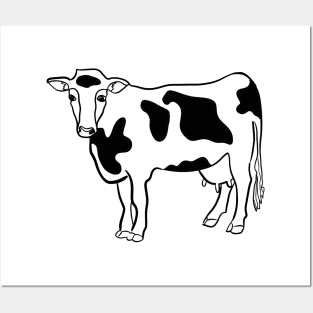 Stick figure cow Posters and Art